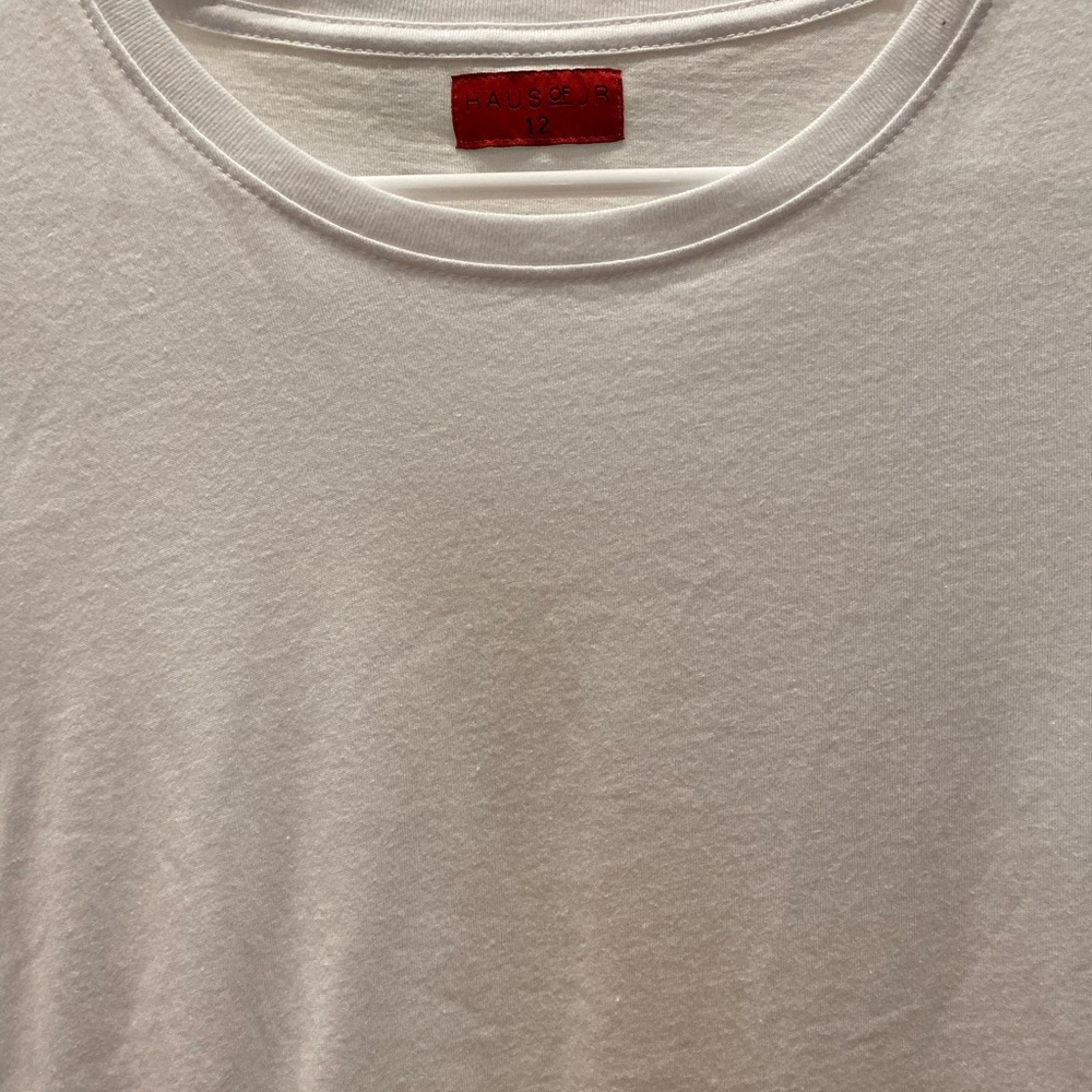 Haus of Jr WHITE Gerrell Tee Sz 12 NWOT - Picture 5 of 10